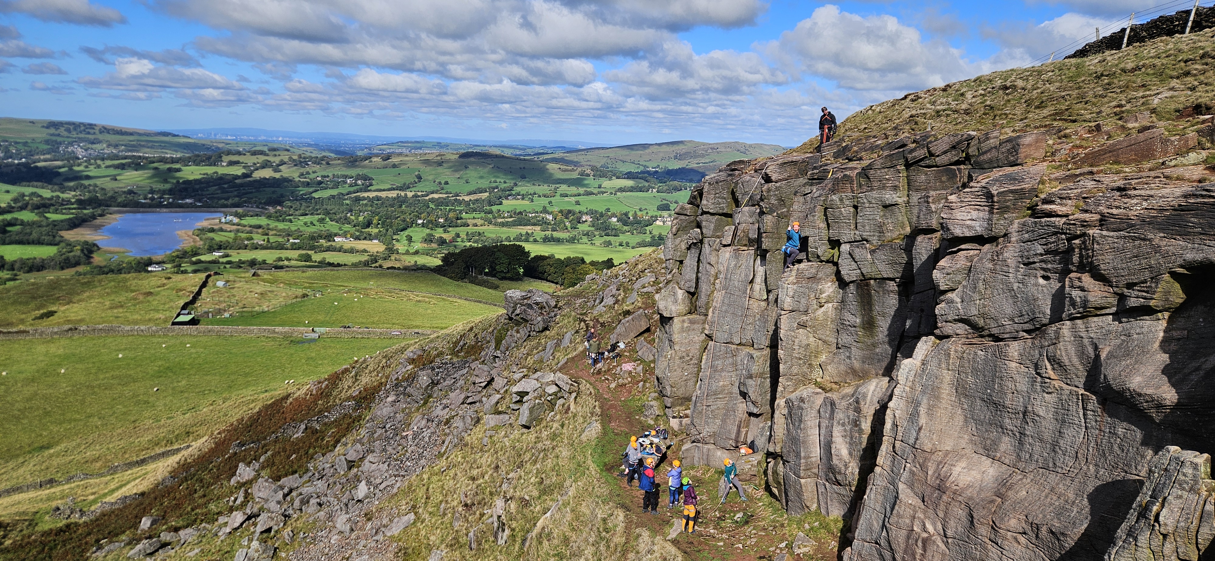 Outdoor climbing in the Peak District.