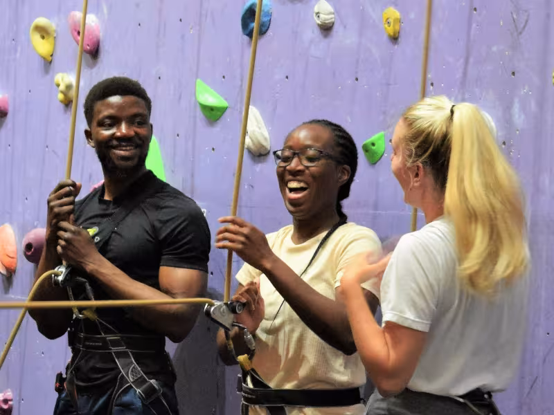 Group enjoying a taster climbing session